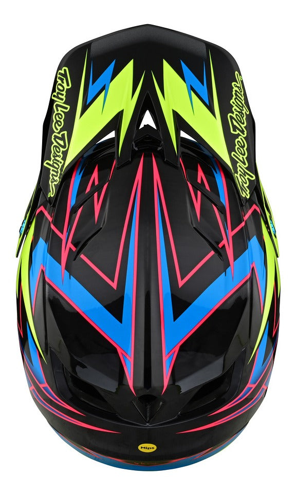 Casco Troy Lee Designs D4 de Carbón Volt Black / Flo Yellow
